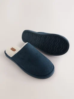 Marineblauw - Microsuede Mule Slippers