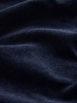 Marineblauw - Midi rok van corduroy met verlaagde taille