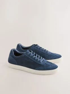 Marineblauw - Modieuze suède sneakers