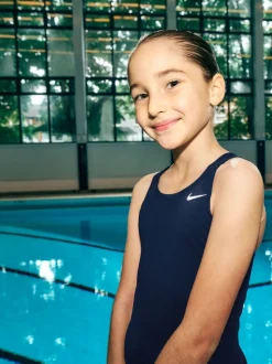 Marineblauw - Nike Hydrastrong Effen badpak