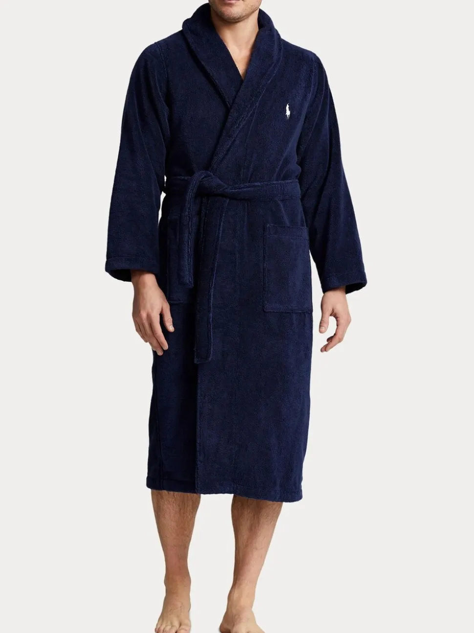 Marineblauw - Polo Ralph Lauren badjas met sjaalkraag