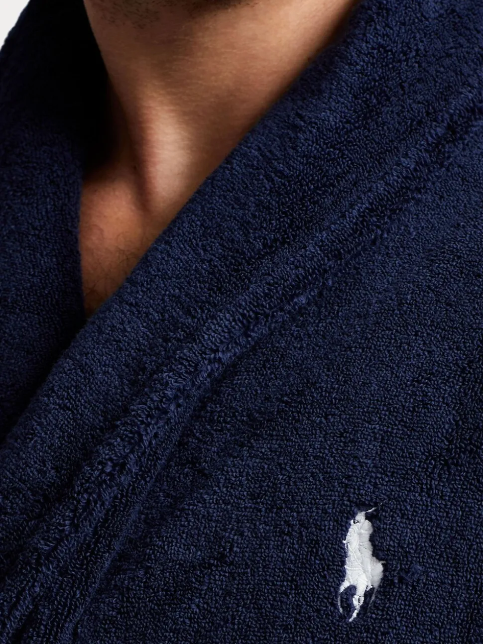 Marineblauw - Polo Ralph Lauren badjas met sjaalkraag