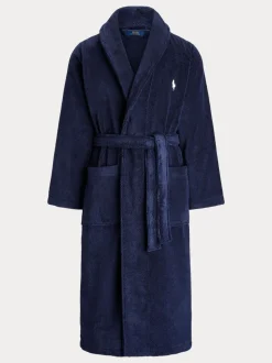 Marineblauw - Polo Ralph Lauren badjas met sjaalkraag