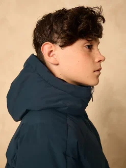 Marineblauw - Regenbestendige gewatteerde jas met microfleece voering (3-17jr)