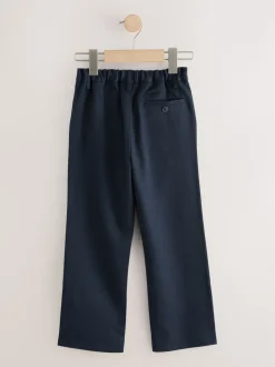 Marineblauw - Reguliere schoolbroeken met elastische taille en rechte pijpen, 2 stuks (3-17jaar)