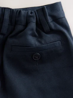 Marineblauw - Reguliere schoolbroeken met elastische taille en rechte pijpen, 2 stuks (3-17jaar)