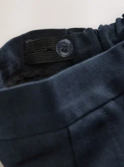 Marineblauw - Reguliere schoolbroeken met elastische taille en rechte pijpen, 2 stuks (3-17jaar)