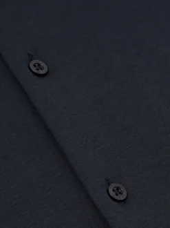 Marineblauw - Reiss Duke Air-Water Cotton Slim-Fit Shirt