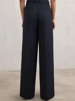 Marineblauw - Reiss Gabi Wide-Leg Suit Trousers