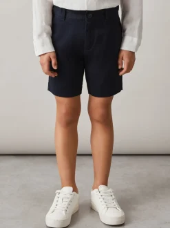 Marineblauw - Reiss Wicket Korte chino met stretch
