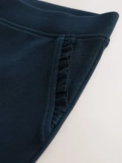 Marineblauw - Schoolbroek met hoog aandeel katoen en stretchy, elastische tailleband (3-16jr)