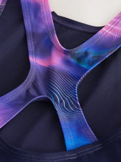 Marineblauw - Short Performance Swimsuit (3-16yrs)