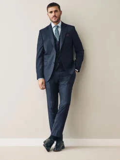 Marineblauw - Signature Cerutti !00% Italian Wool Suit Waistcoat