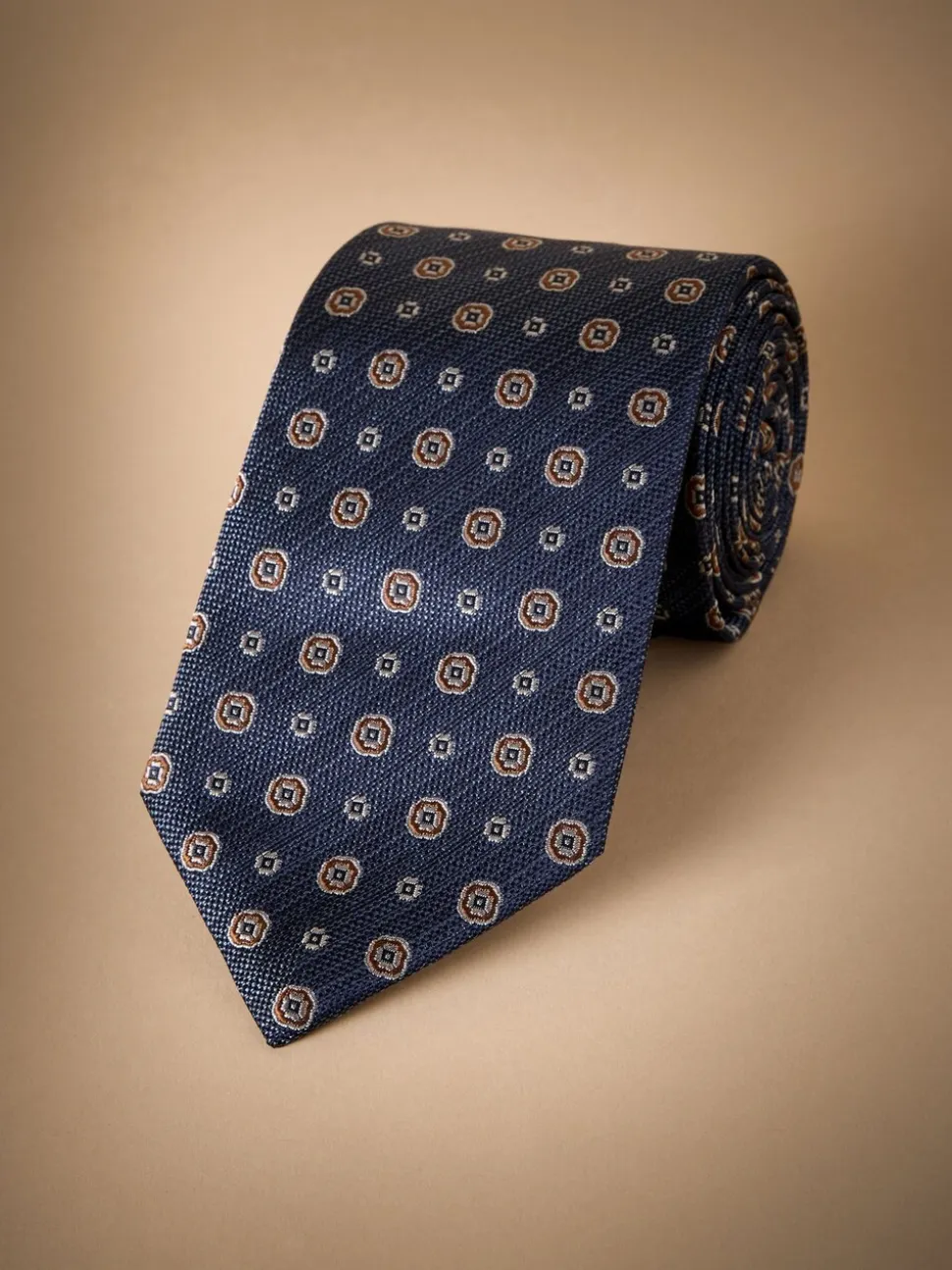 Marineblauw - Signature designstropdas van Italiaanse zijde
