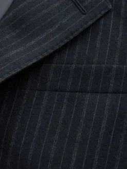 Marineblauw - Signature Stripe Empire Mills British 100% Wool Suit Jacket