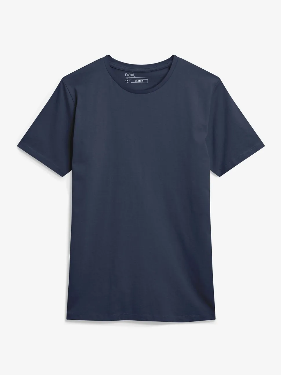 Marineblauw - Slim Fit - Essentieel katoenen T-shirt met ronde hals