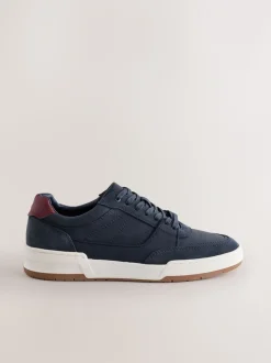 Marineblauw - Smart Casual Trainers with Suede Trim