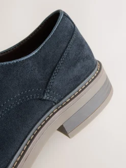 Marineblauw - Suedette Derby schoenen
