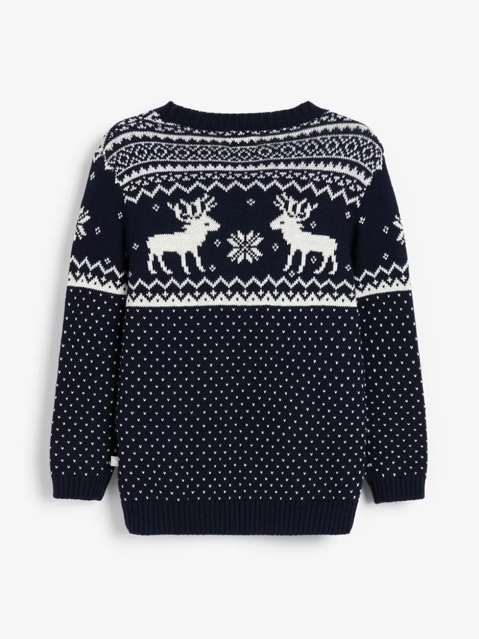 Marineblauw - The Little Tailor kinderkersttrui met rendier-fairislepatroon