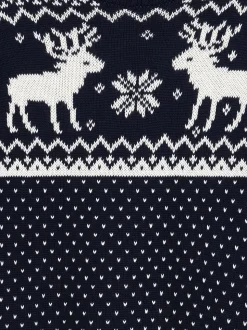 Marineblauw - The Little Tailor kinderkersttrui met rendier-fairislepatroon