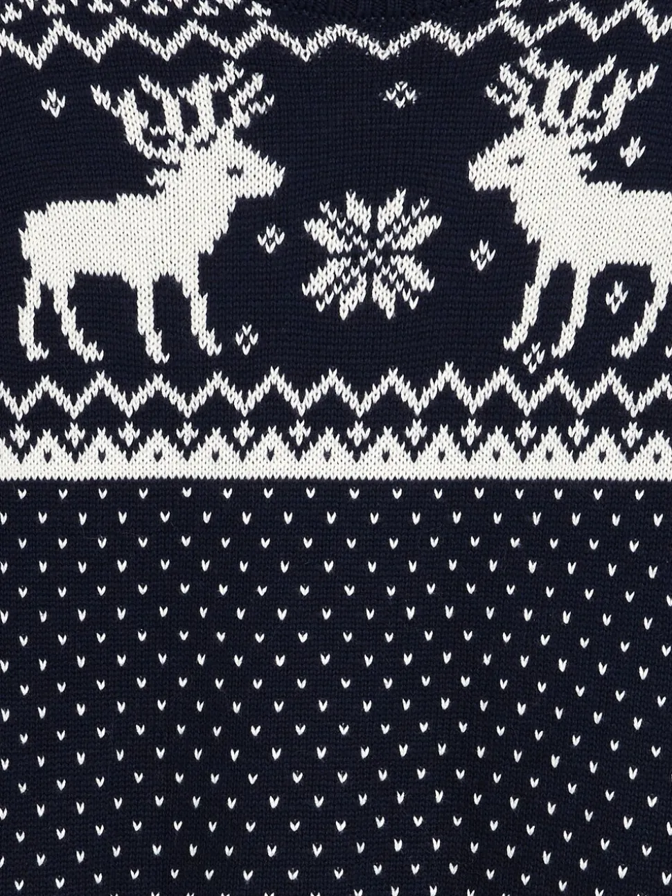 Marineblauw - The Little Tailor kinderkersttrui met rendier-fairislepatroon