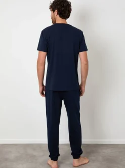 Marineblauw - Threadbare pyjamaset