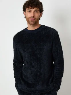 Marineblauw - Threadbare Two Tone Borg Loungewear Set