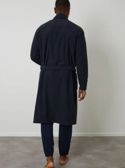 Marineblauw - Threadbare Waffle Fleece Dressing Gown