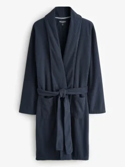 Marineblauw - Threadbare Waffle Fleece Dressing Gown