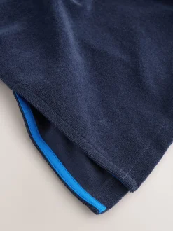 Marineblauw - Towelling Poncho (3-16yrs)