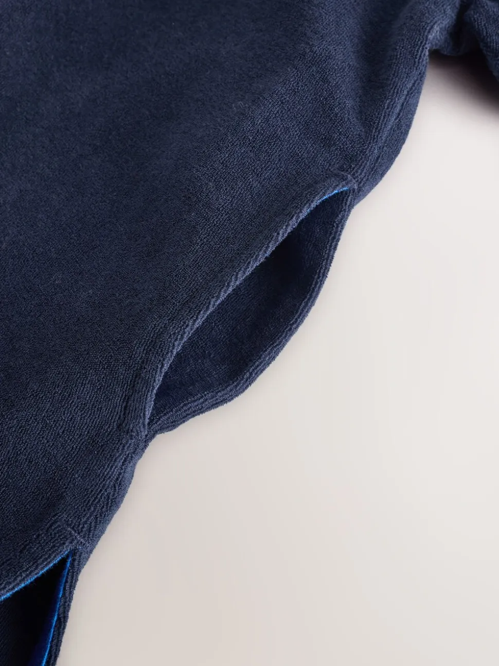Marineblauw - Towelling Poncho (3-16yrs)