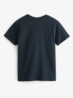 Marineblauw - T-shirt met korte mouwen (3-16jr)