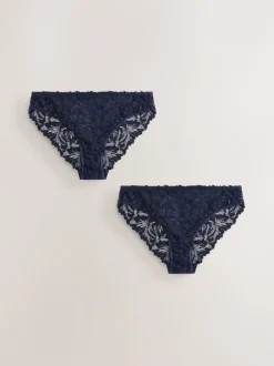 Marineblauw - Ultimate Comfort kanten slip verpakking van 2