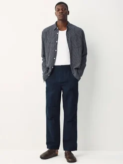 Marineblauw - Vermoeidheidszakken Katoen-linnen broek