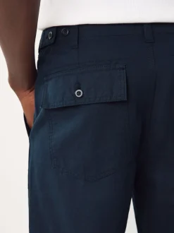 Marineblauw - Vermoeidheidszakken Katoen-linnen broek