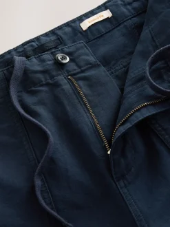 Marineblauw - Vermoeidheidszakken Katoen-linnen broek