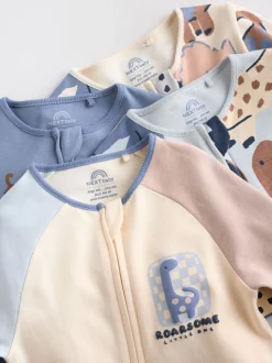 Marineblauw - Verpakking van 4 baby pyjama's met tweewegrits (0mnd -2jr)