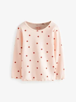 Marineblauw - Verpakking van 5 geribbelde tops met lange mouwen (3mnd -7jaar)