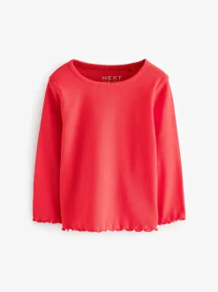 Marineblauw - Verpakking van 5 geribbelde tops met lange mouwen (3mnd -7jaar)