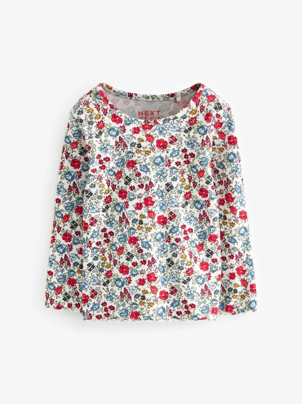 Marineblauw - Verpakking van 5 geribbelde tops met lange mouwen (3mnd -7jaar)