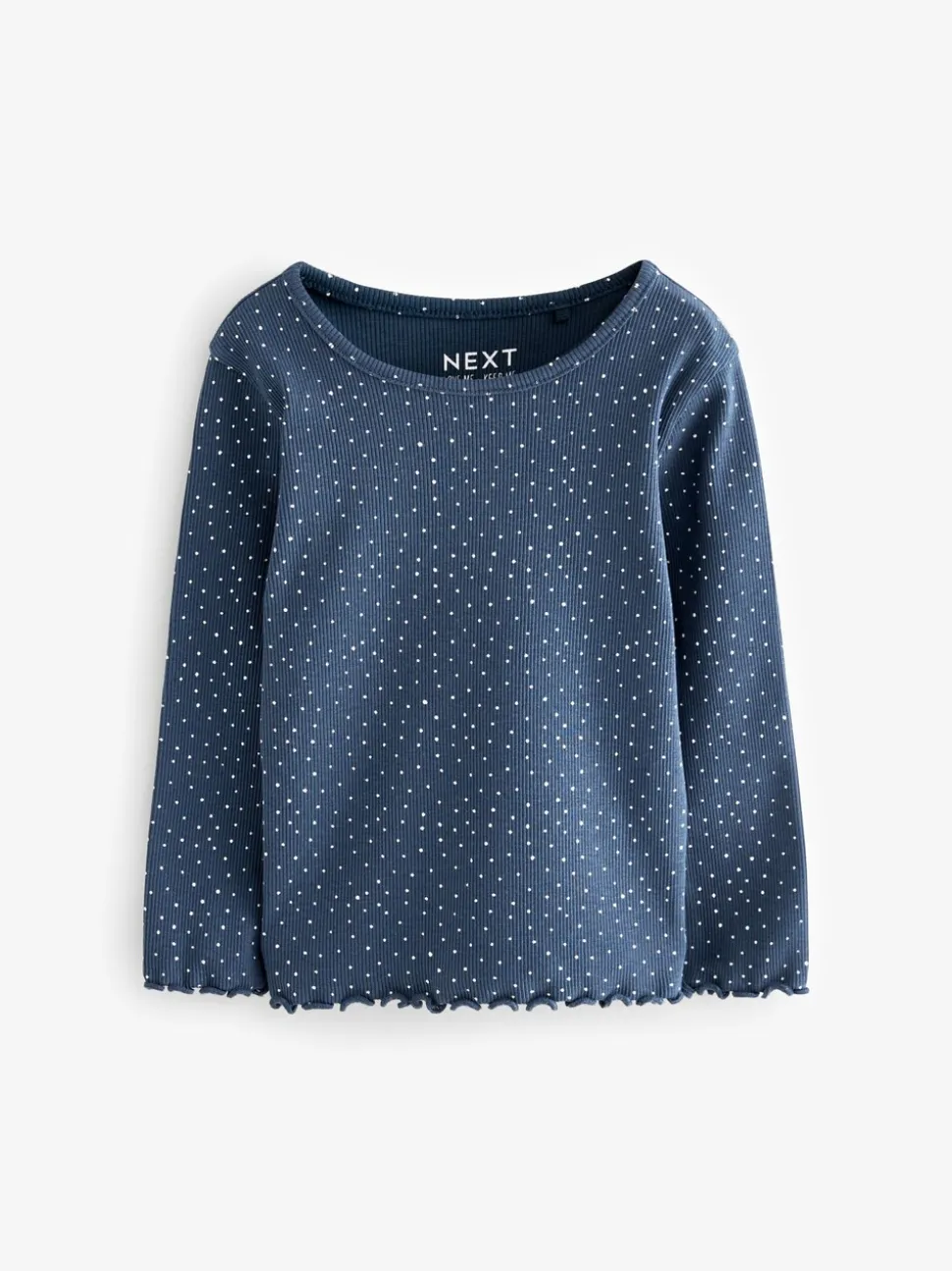 Marineblauw - Verpakking van 5 geribbelde tops met lange mouwen (3mnd -7jaar)
