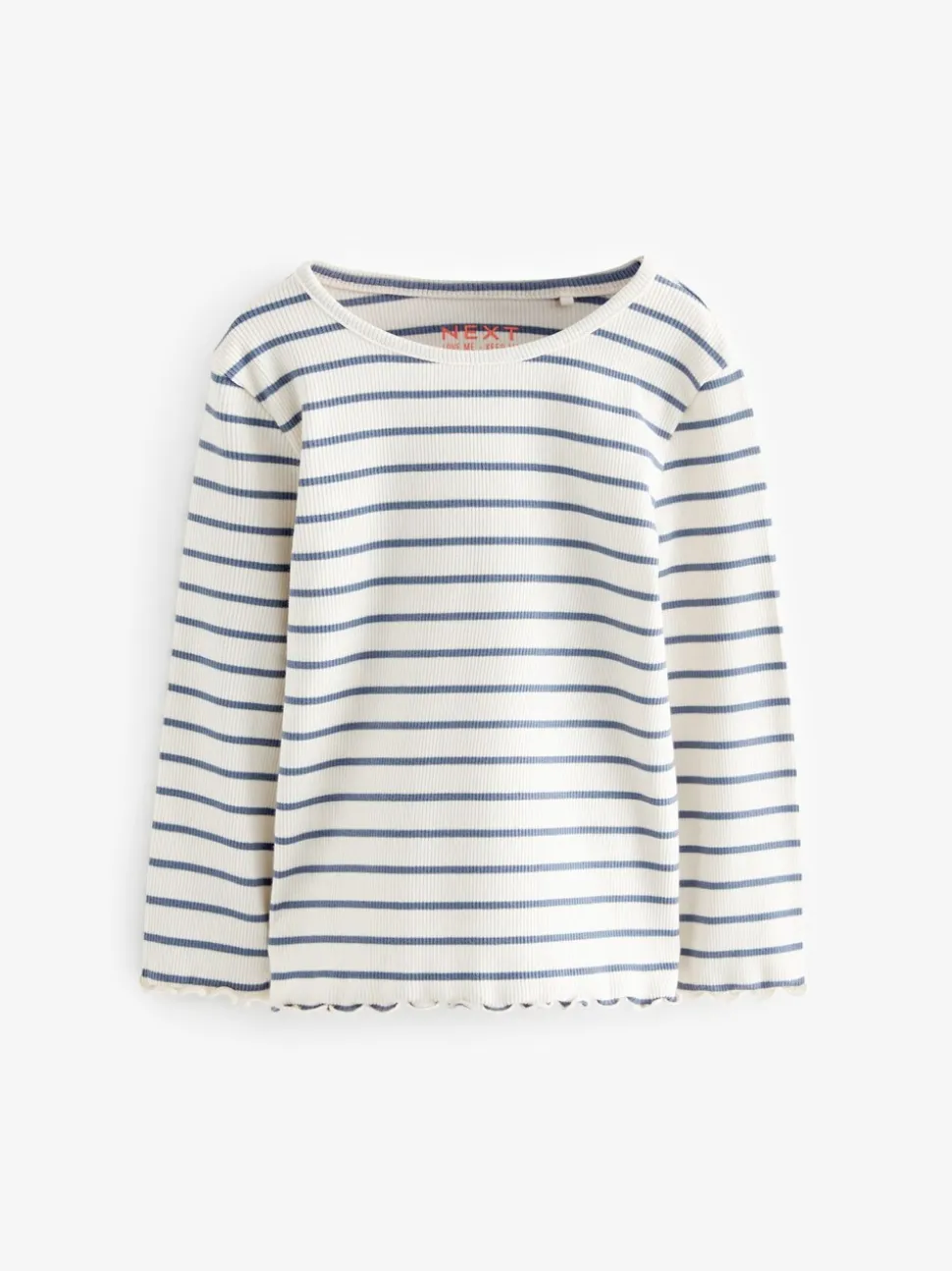 Marineblauw - Verpakking van 5 geribbelde tops met lange mouwen (3mnd -7jaar)