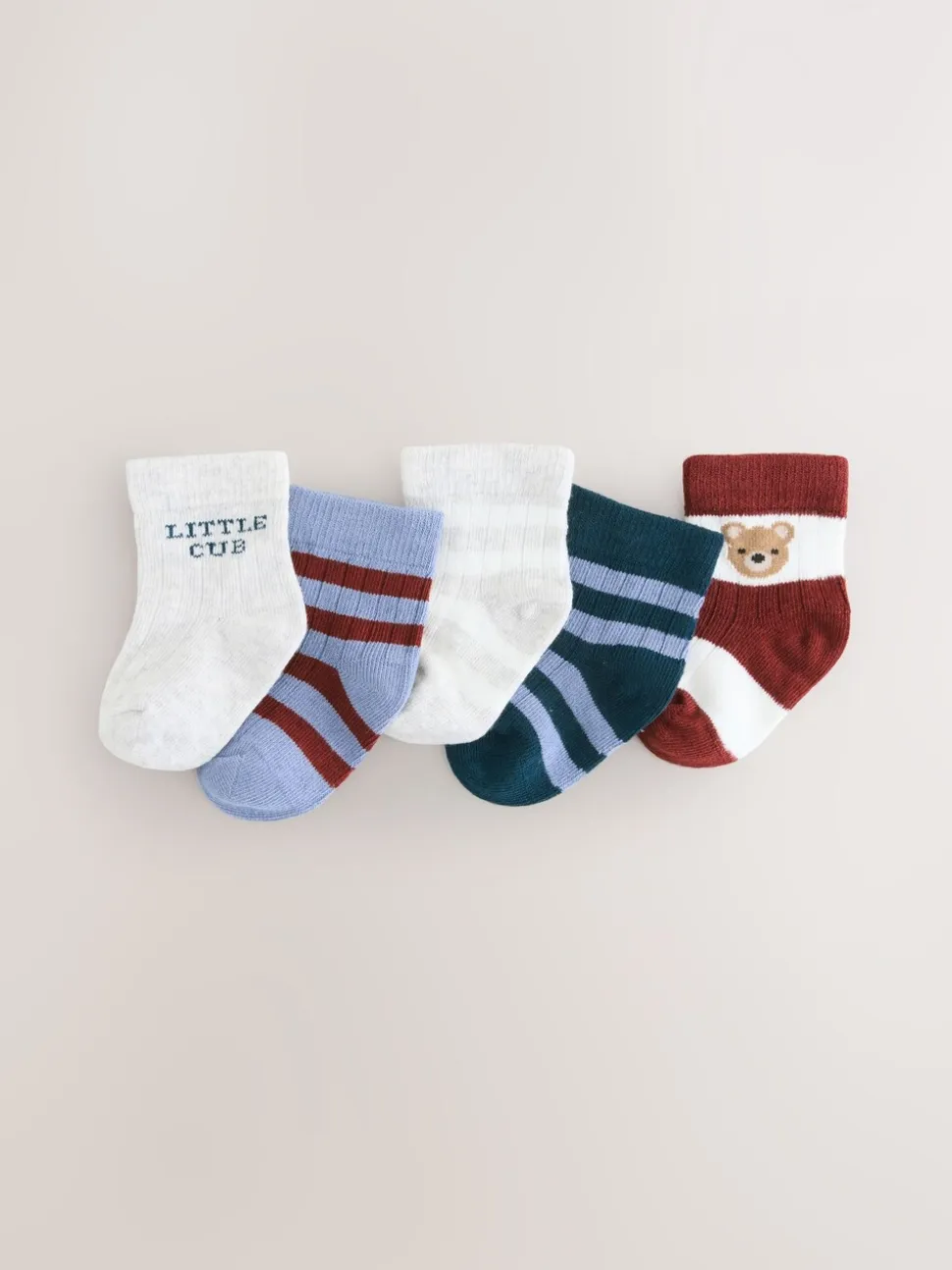 Marineblauw - Verpakking van 5 paar babysokken (0 mnd-2 jr)