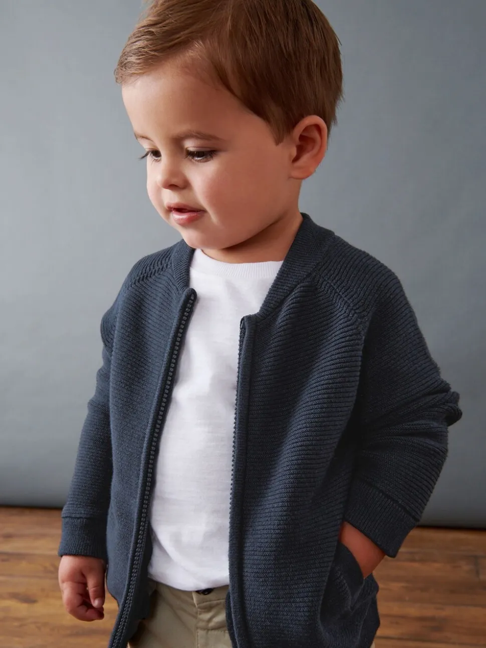 Marineblauw - Vest met ritssluiting (3 mnd-7 jr)