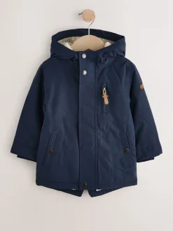 Marineblauw - Waterdichte parka met borgvoering (3mnd -7jr)