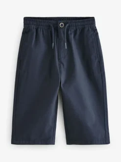 Marineblauw - Wijde pijpen 100% katoenen chino broek met elastische tailleband (3mnd-7jr)