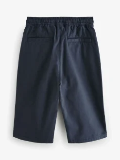 Marineblauw - Wijde pijpen 100% katoenen chino broek met elastische tailleband (3mnd-7jr)
