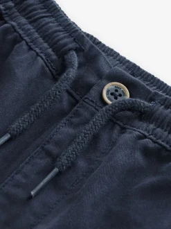 Marineblauw - Wijde pijpen 100% katoenen chino broek met elastische tailleband (3mnd-7jr)