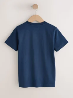 Marineblauw Best Bro - Regular fit T-shirt met korte mouwen en grafische print (3-16jaar)