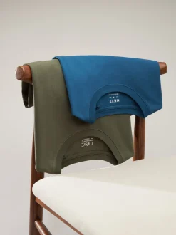 Marineblauw/ blauwgroen/ wit/ zwart/ groen/ bordeauxrood - Normale Pasvorm - Essential katoenen T-shirts verpakking van 6